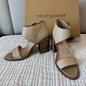 Kelsi Dagger Women's Tan Block Heel Sandals